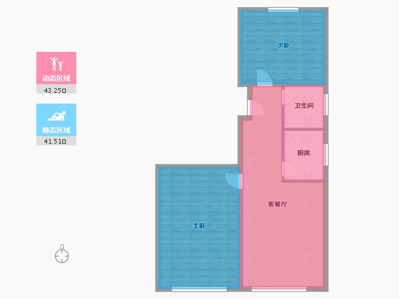 黑龙江省-齐齐哈尔市-翰林尚品-76.77-户型库-动静分区