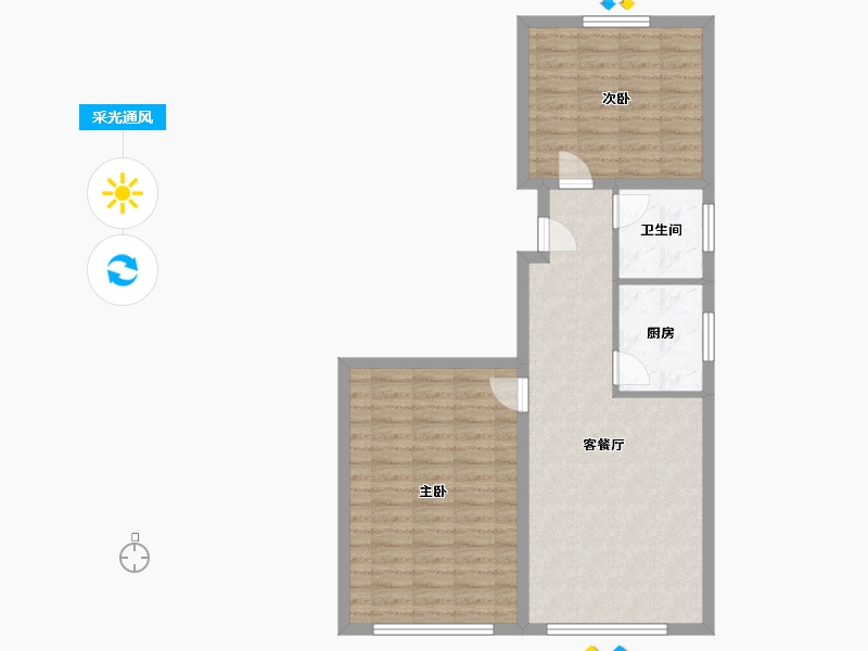 黑龙江省-齐齐哈尔市-翰林尚品-76.77-户型库-采光通风