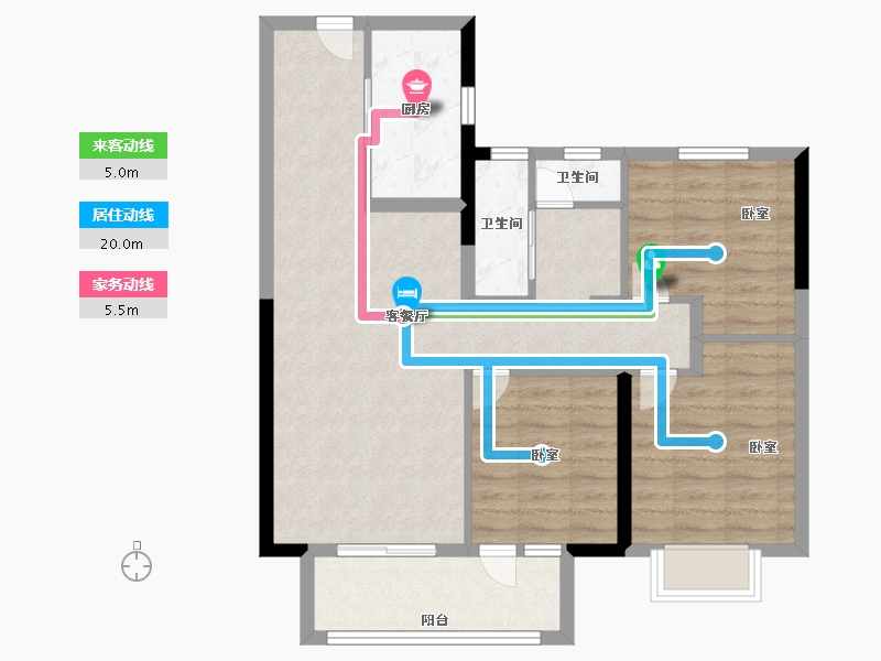 湖北省-武汉市-新城桃李郡-80.80-户型库-动静线