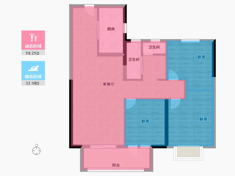 湖北省-武汉市-新城桃李郡-80.80-户型库-动静分区