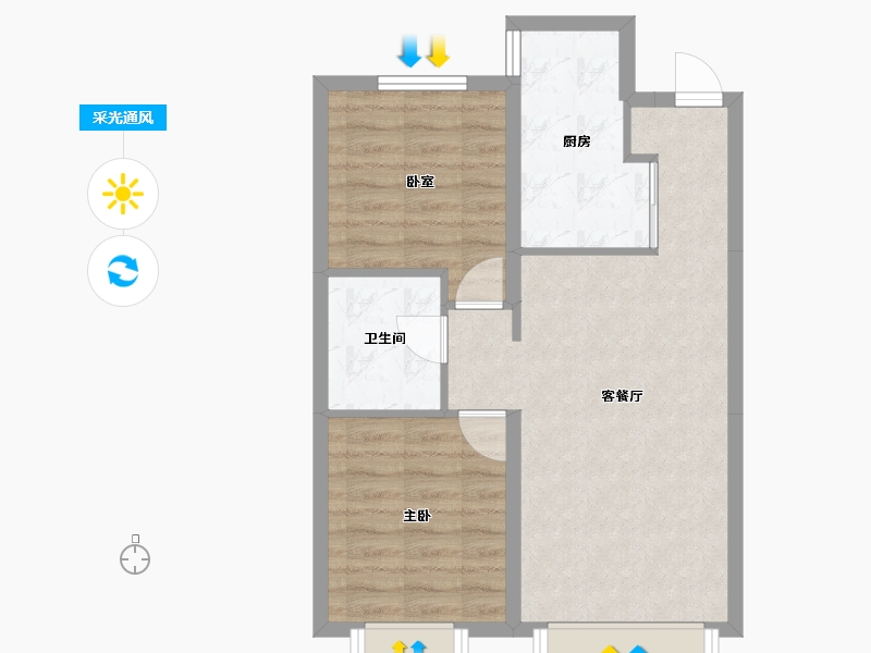 吉林省-长春市-锦溢·观合辰院-57.47-户型库-采光通风