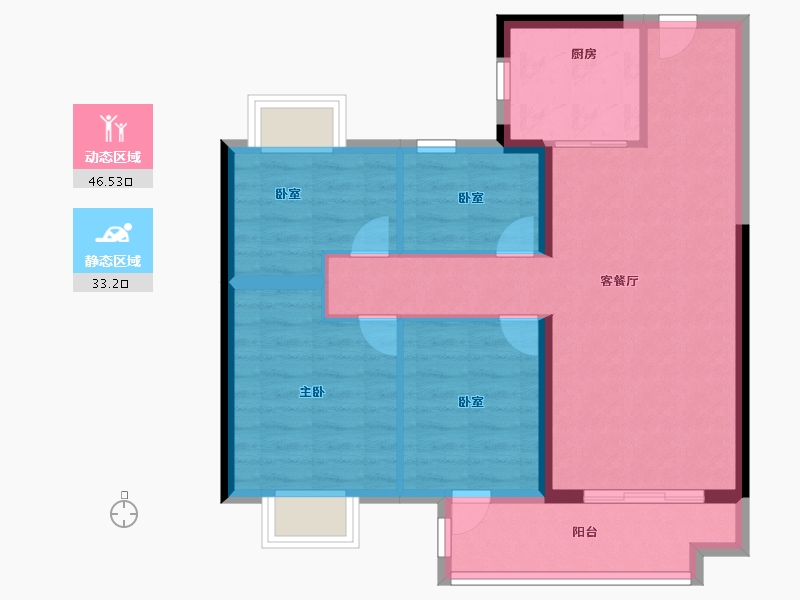 湖北省-武汉市-景瑞未来悦-71.20-户型库-动静分区