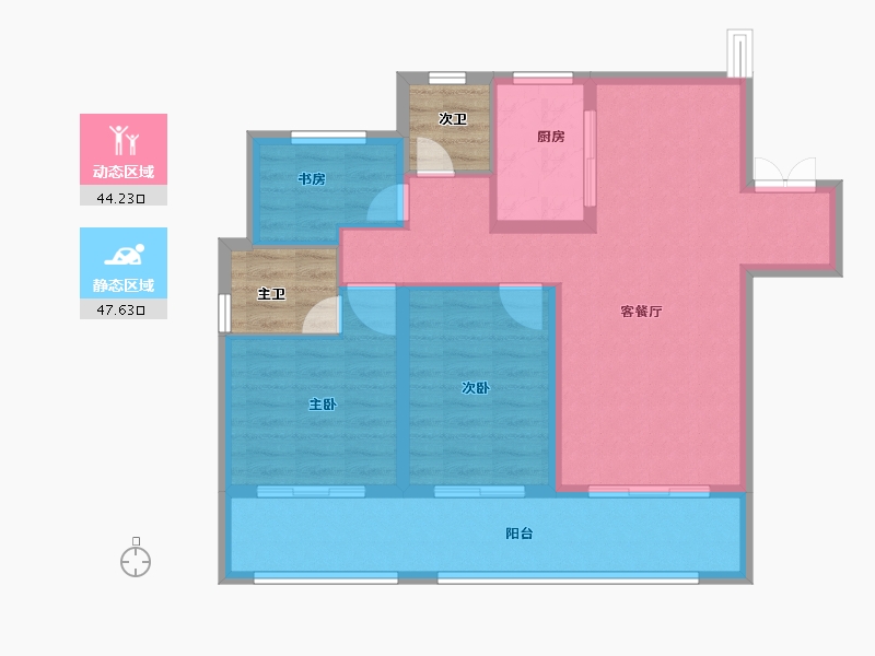 安徽省-淮北市-澜悦府-89.25-户型库-动静分区