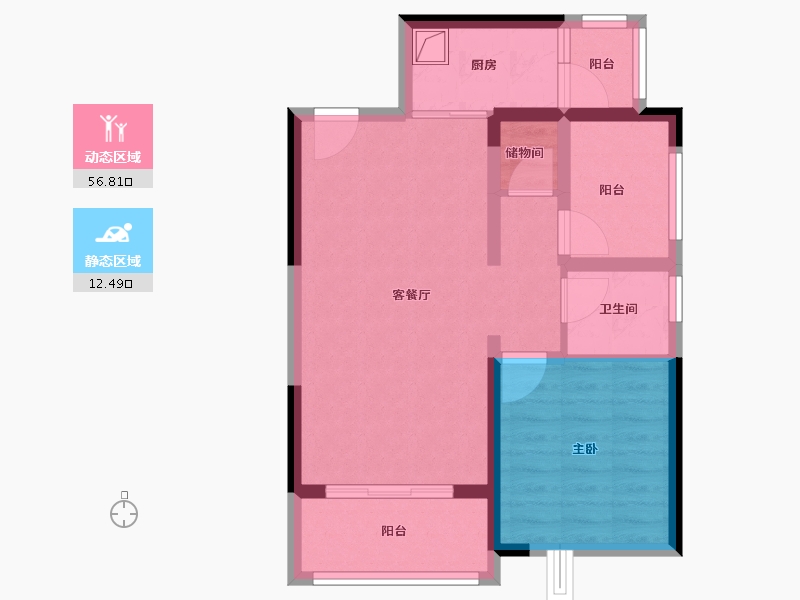 广东省-珠海市-珠光新城-60.80-户型库-动静分区