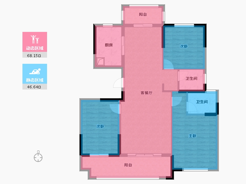 安徽省-宿州市-兰庭雅苑-104.06-户型库-动静分区