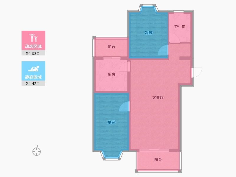 北京-北京市-石门苑-68.98-户型库-动静分区