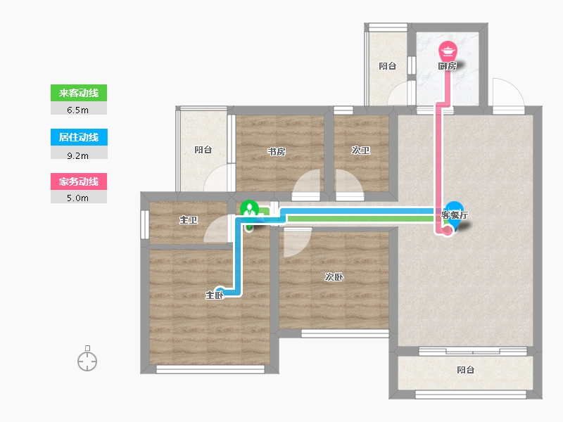 四川省-成都市-川网国际花园-73.23-户型库-动静线