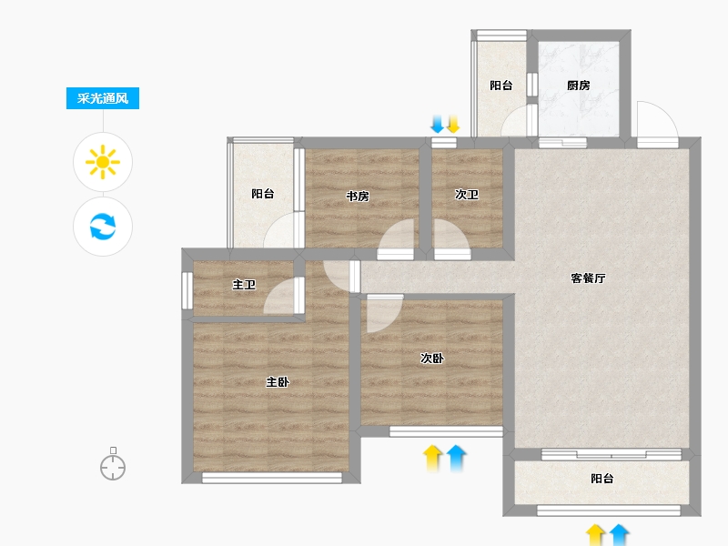 四川省-成都市-川网国际花园-73.23-户型库-采光通风