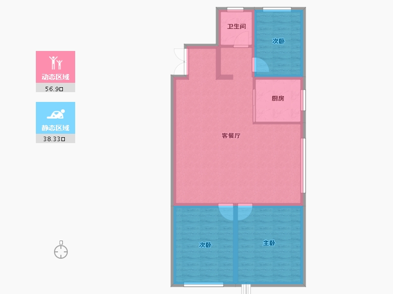 内蒙古自治区-赤峰市-航安金和学苑-86.06-户型库-动静分区