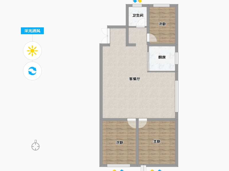 内蒙古自治区-赤峰市-航安金和学苑-86.06-户型库-采光通风