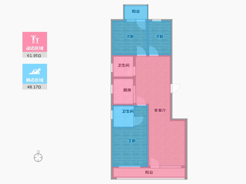 山东省-枣庄市-瑞源佳苑-97.61-户型库-动静分区