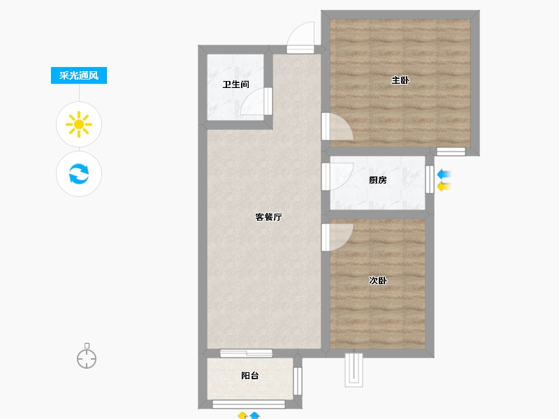 河北省-石家庄市-雅都园-65.60-户型库-采光通风