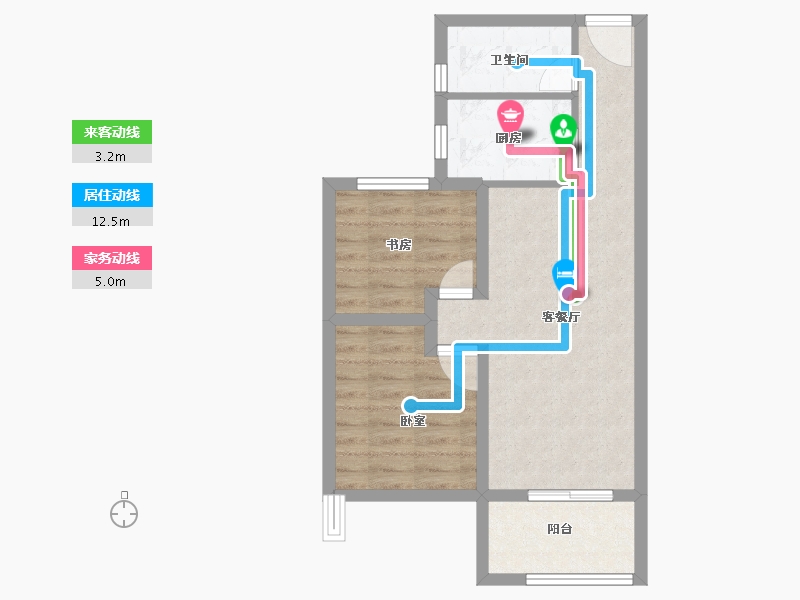 浙江省-杭州市-启歆府-56.24-户型库-动静线