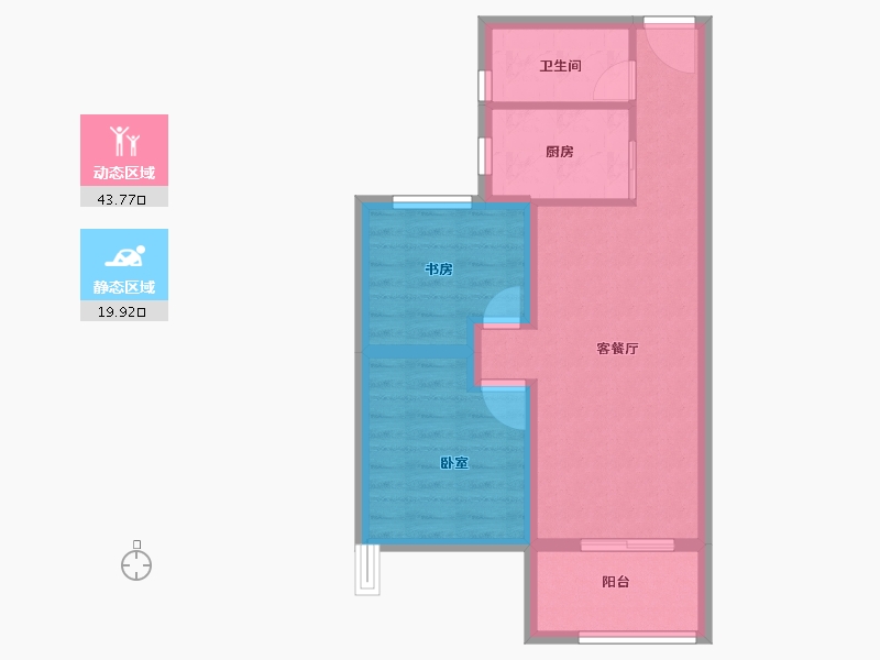 浙江省-杭州市-启歆府-56.24-户型库-动静分区