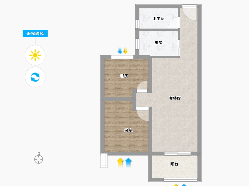 浙江省-杭州市-启歆府-56.24-户型库-采光通风