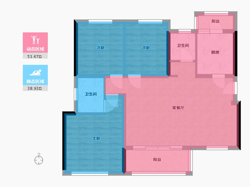 四川省-成都市-保利青江和府二期-82.82-户型库-动静分区