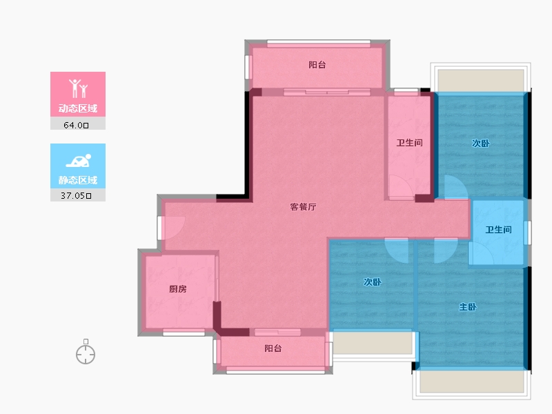 广东省-汕头市-平北公寓-91.20-户型库-动静分区