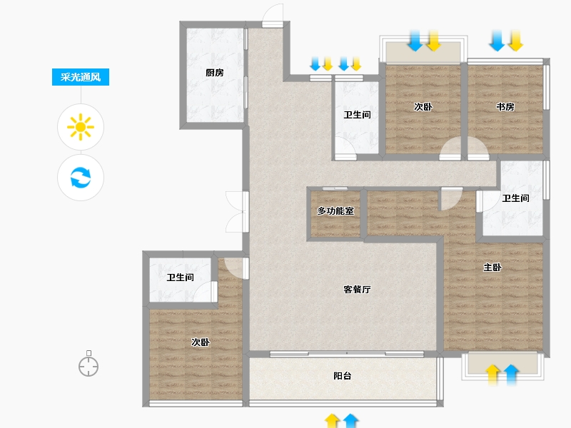 四川省-成都市-朗基紫境府-142.29-户型库-采光通风