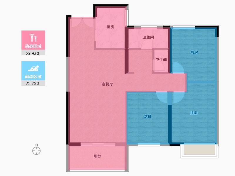 陕西省-咸阳市-锦·唐府建设项目-85.85-户型库-动静分区