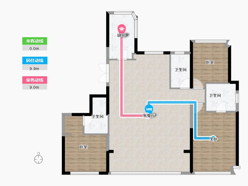 浙江省-温州市-时代滨江瑧品-136.00-户型库-动静线