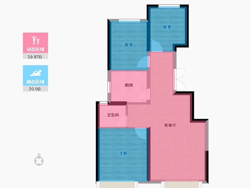 天津-天津市-建投·誉山院-62.36-户型库-动静分区