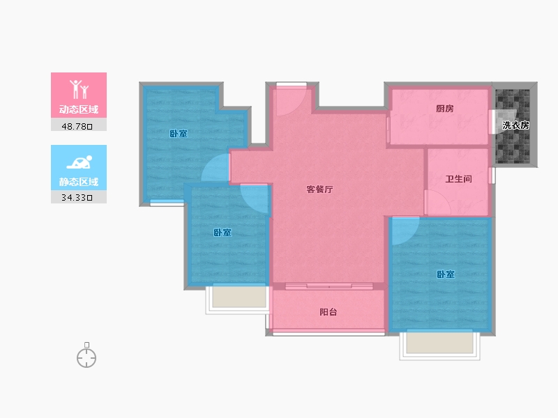 浙江省-嘉兴市-嘉兴御景湾-78.00-户型库-动静分区