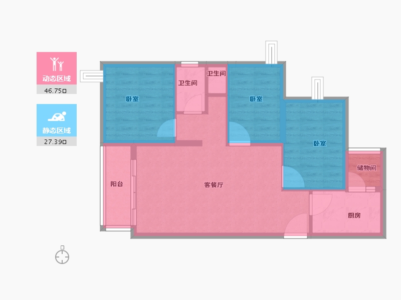 云南省-昆明市-佳兆业城市广场-66.00-户型库-动静分区