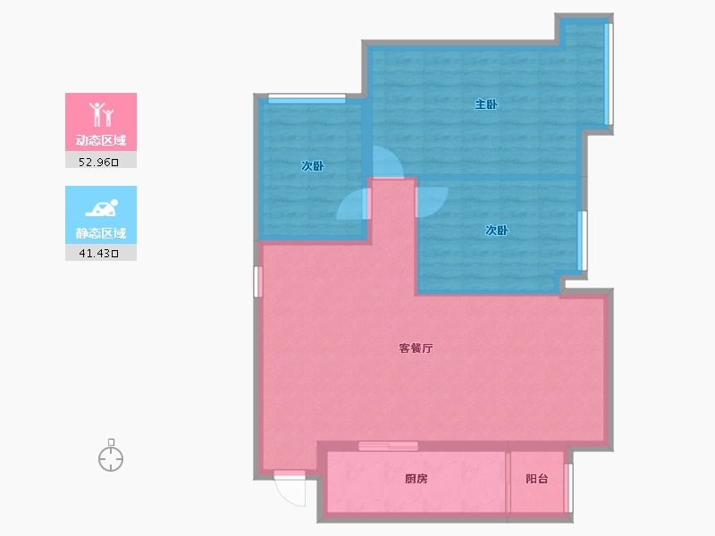 四川省-眉山市-万景进园-70.60-户型库-动静分区