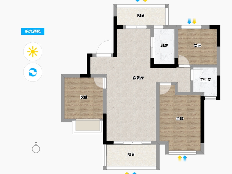 四川省-成都市-高投锦悦府-77.19-户型库-采光通风