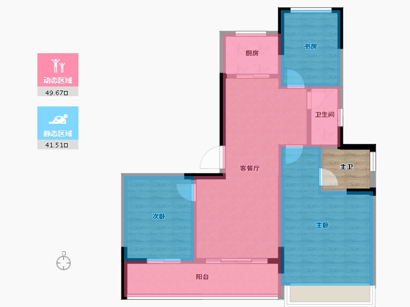 浙江省-嘉兴市-鸿翔天誉府-85.02-户型库-动静分区