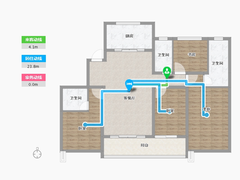 浙江省-杭州市-汀岸辰风里-127.11-户型库-动静线