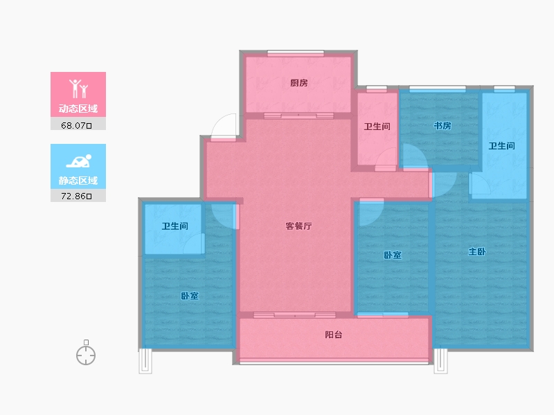 浙江省-杭州市-汀岸辰风里-127.11-户型库-动静分区