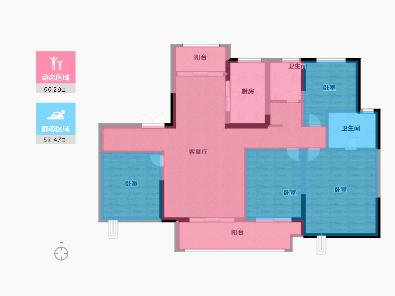 辽宁省-阜新市-城樾大境-107.24-户型库-动静分区