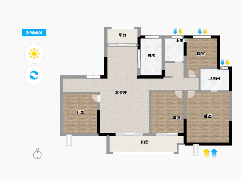 辽宁省-阜新市-城樾大境-107.24-户型库-采光通风