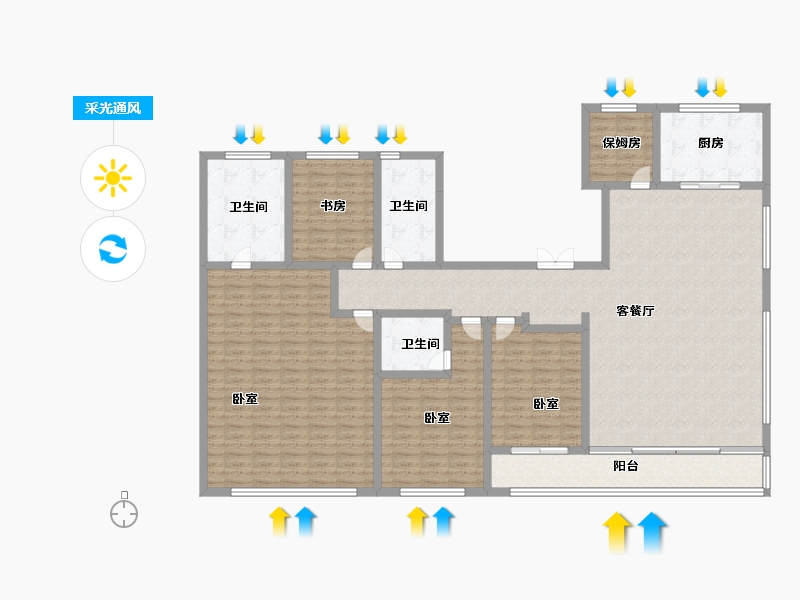 河北省-衡水市-天正·山河玺院-186.74-户型库-采光通风