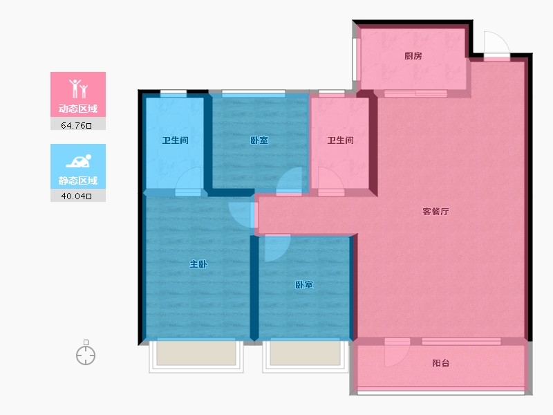 山东省-青岛市-青岛滨海国际中心-93.56-户型库-动静分区