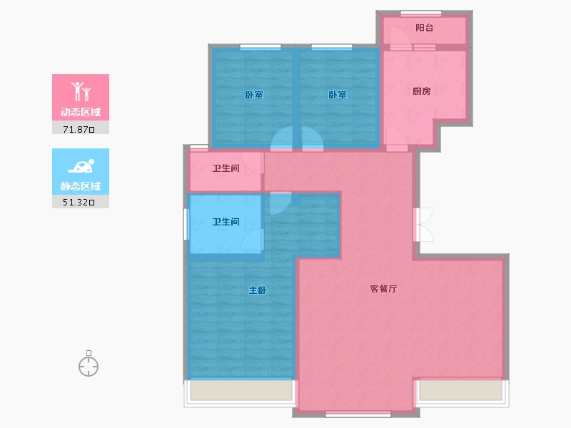 甘肃省-兰州市-保利领秀山-110.70-户型库-动静分区