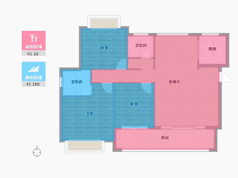 福建省-泉州市-翰文府-94.30-户型库-动静分区