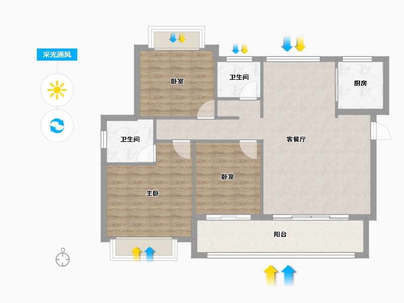 福建省-泉州市-翰文府-94.30-户型库-采光通风