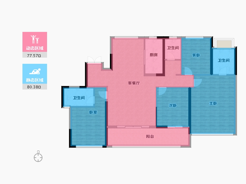 浙江省-嘉兴市-鸿翔天誉府-143.34-户型库-动静分区