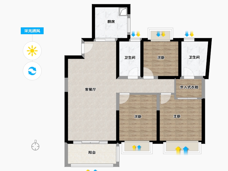 江苏省-宿迁市-康辉牡丹园-97.46-户型库-采光通风