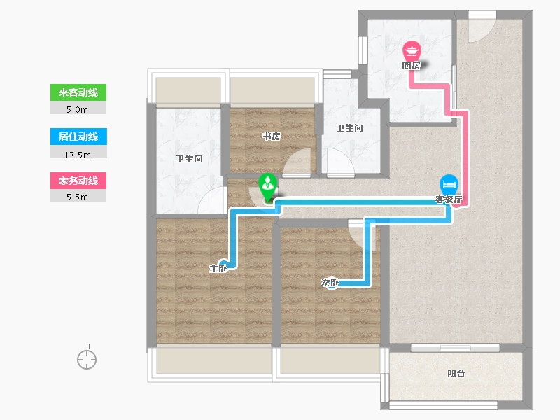 江苏省-苏州市-中国铁建·花语澜苑-80.00-户型库-动静线