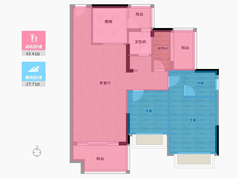 广东省-中山市-纪元花园-81.60-户型库-动静分区