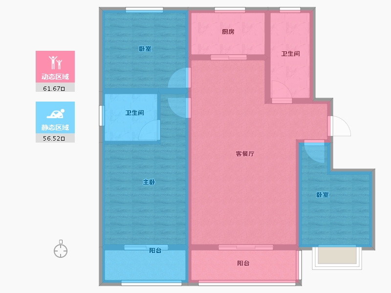 陕西省-宝鸡市-沣源名居-105.61-户型库-动静分区