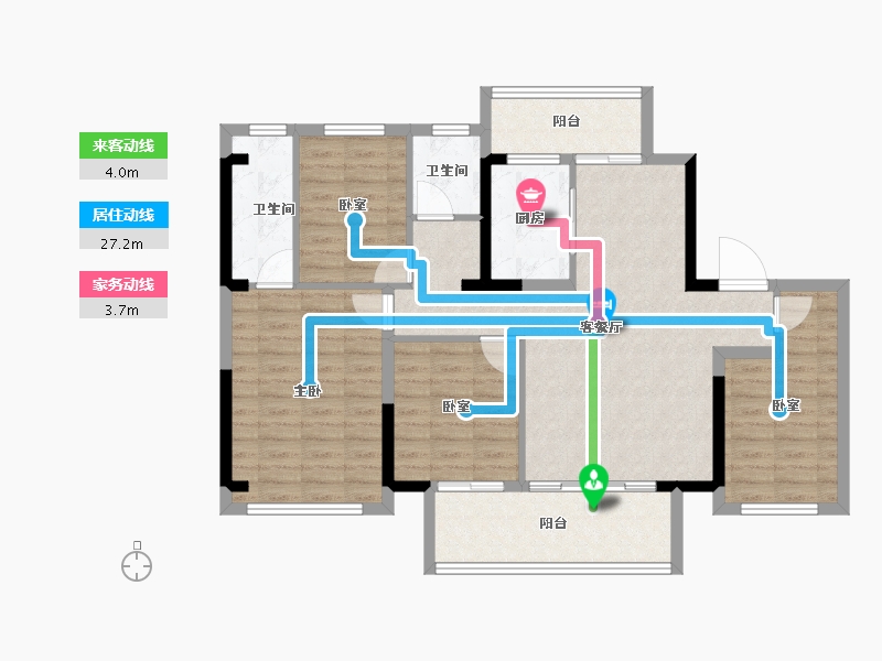 河南省-南阳市-鑫联·山河印象-102.40-户型库-动静线