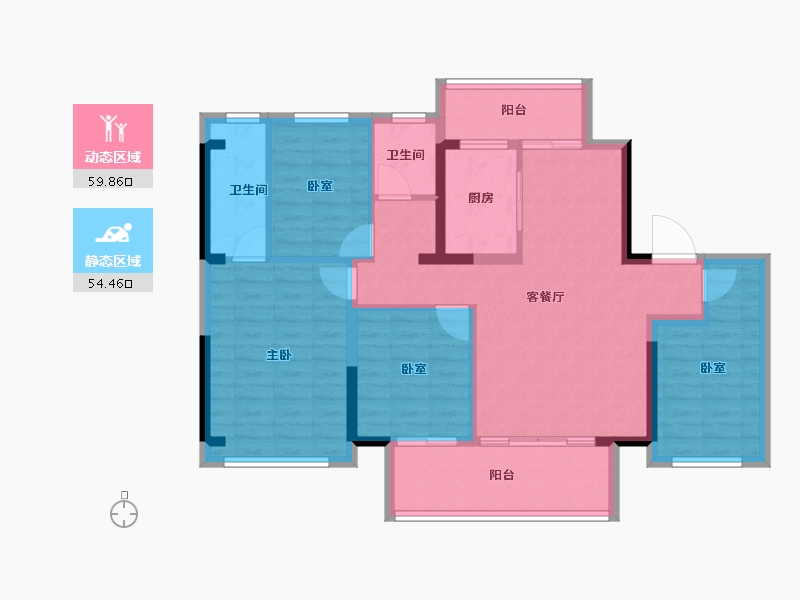 河南省-南阳市-鑫联·山河印象-102.40-户型库-动静分区