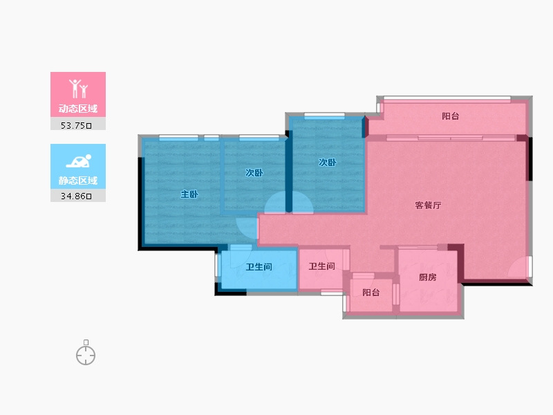 重庆-重庆市-里城樾公馆-79.18-户型库-动静分区