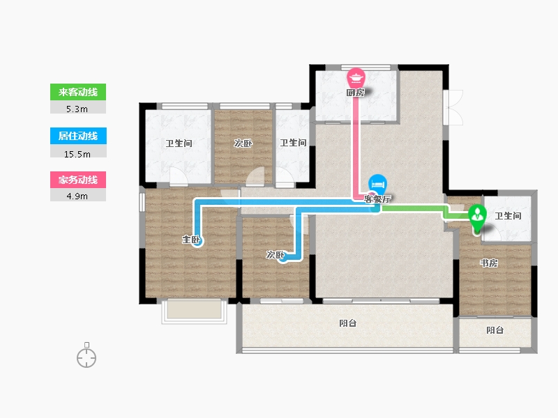 浙江省-宁波市-绿城东投·凤鸣云翠-145.46-户型库-动静线