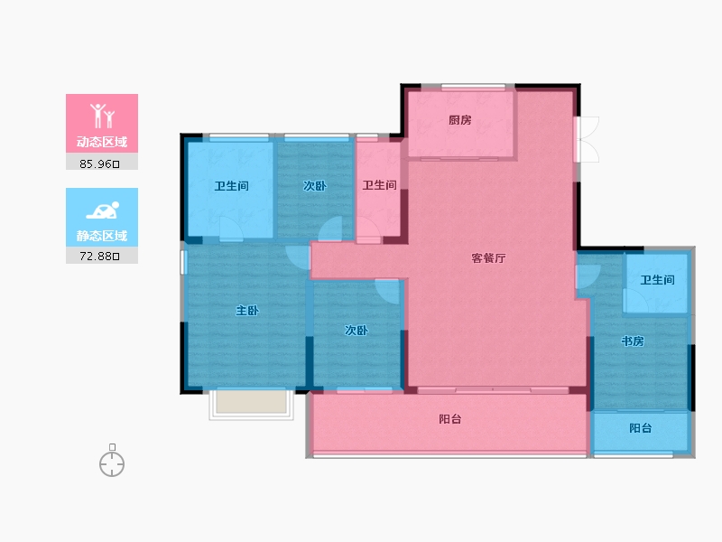 浙江省-宁波市-绿城东投·凤鸣云翠-145.46-户型库-动静分区