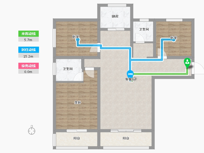 陕西省-宝鸡市-沣源名居-100.99-户型库-动静线